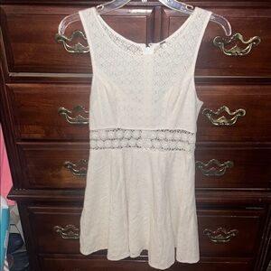 free people- Elegant Cream Lace Dress
